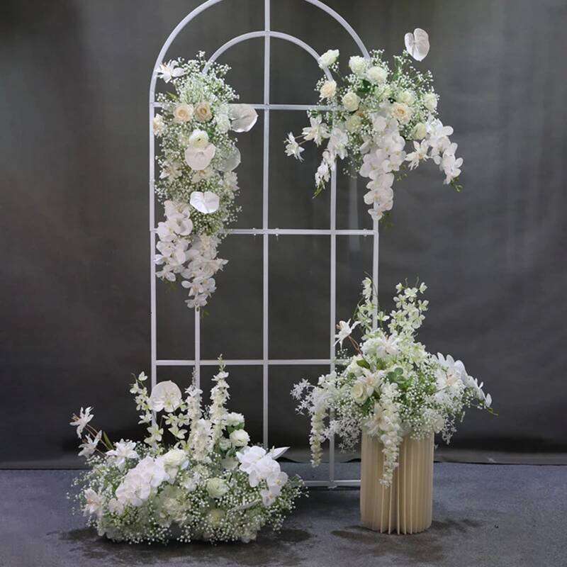 Luxury Baby Breath Orchid Rose Backdrop Arch Hanging Floral Arrangement Wedding Decor Artificial Flower Row W260130