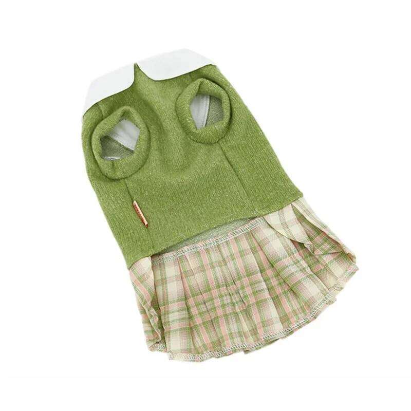 Winter Knitted Couple Dogs Skirt Autumn Dresses Yorkshire Clothes for Dog Chihuahua Pet Cat Dress H260130