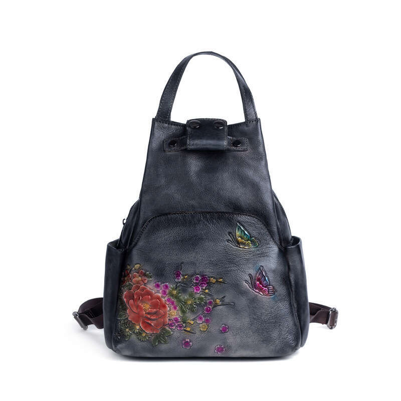 Factory Direct Supply New Retro Color-Washed Top Layer Cowhide Women's Bag Chinese Style Creative Backpack crossbody bag handbag