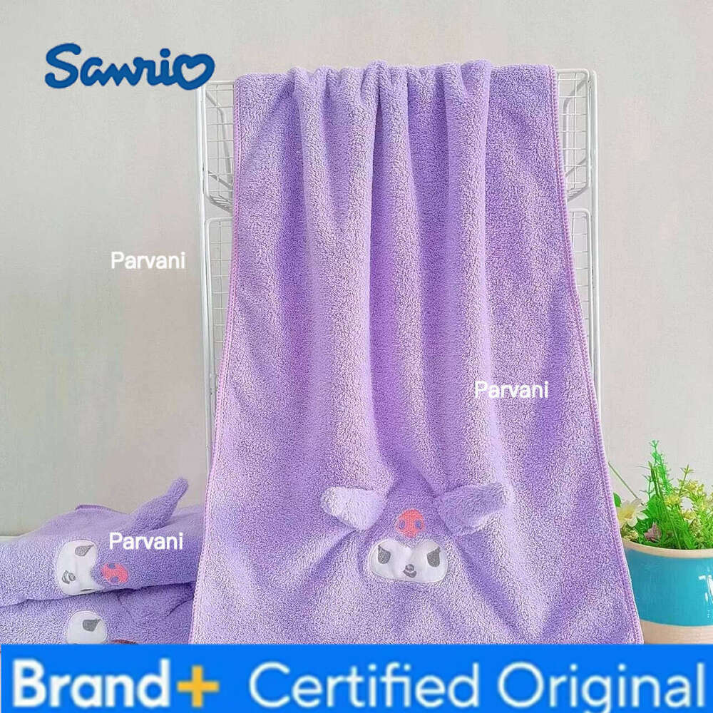 Sanrio Coral Velvet Towel Kuromi Melody Pom Purin Pochacco Cartoon Cute Soft Absorbent Quick-drying Children's Toiletries H260130