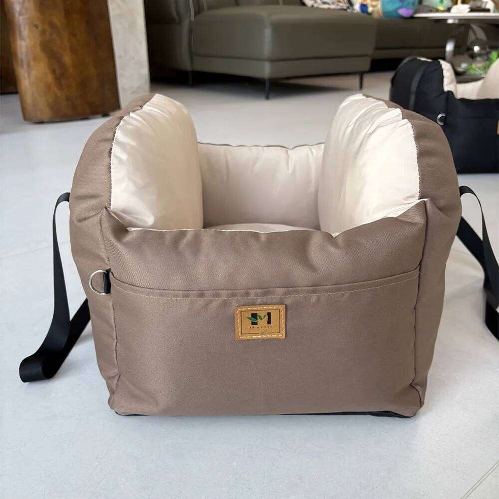 Car SUV Puppy Bed with Adjustable Fixed Strap Non-Slip Bottom Seat for Dog Cat Traveling Carry Supplies Washable 26H0130