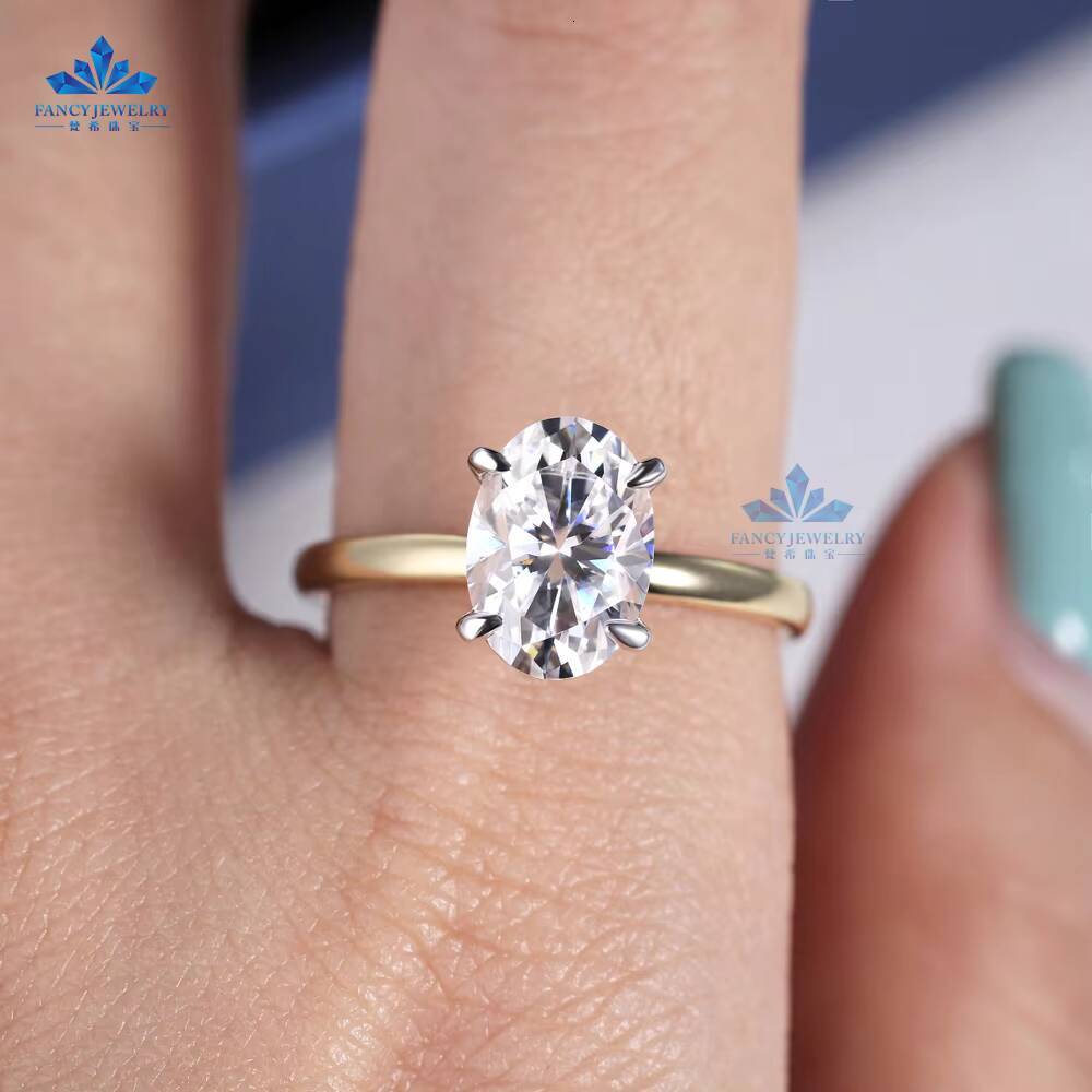 Gold Jewelry Customized Ring Different Design Required 25 CT Oval Cut 14K 18K White Rose Yellow Solid Gold Ring for Women