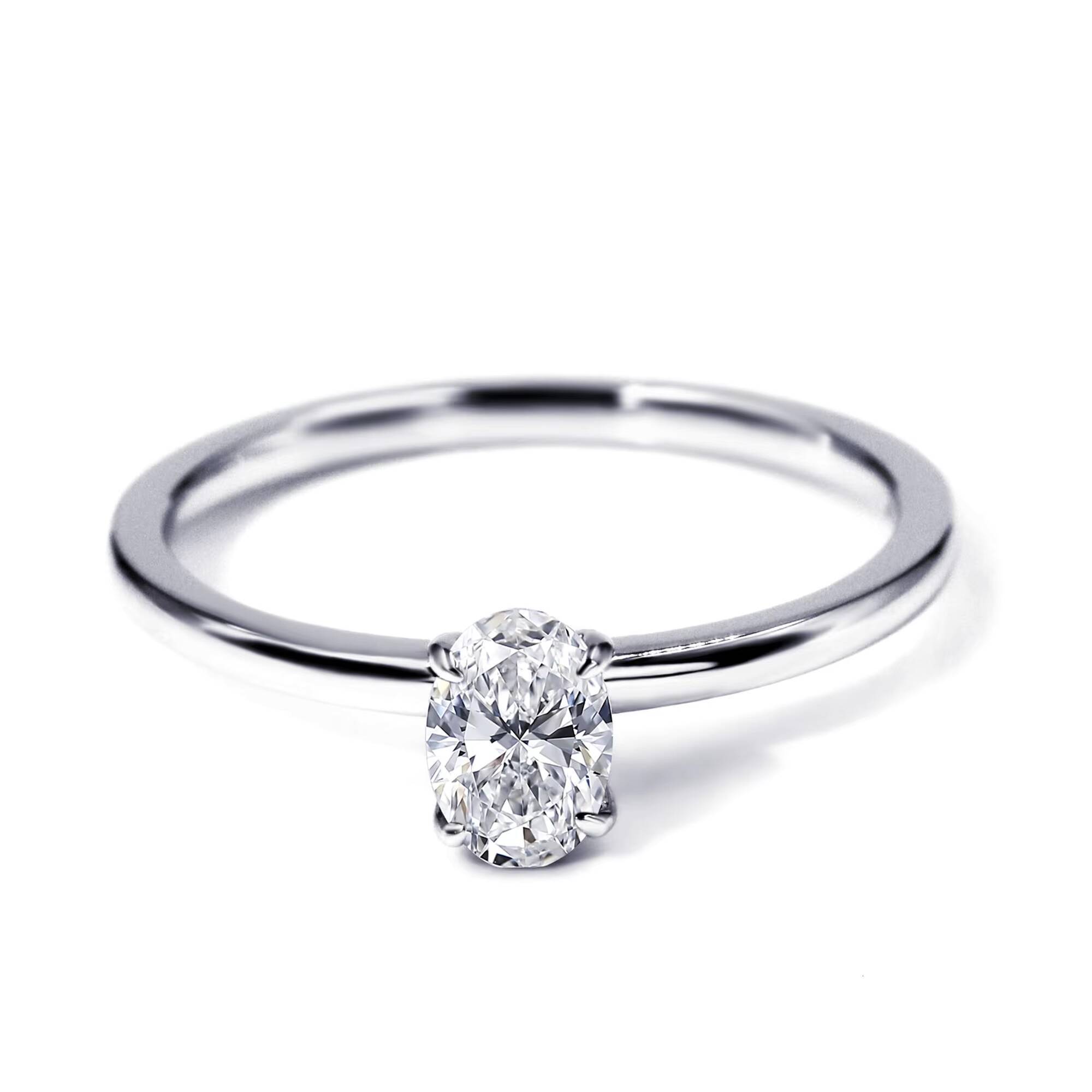 Tianyu Gems Fine Jewelry Engagement Valentine Women Wedding Mossanite Solitaire Solid White Gold Real 14k Oval Moissanite Ring