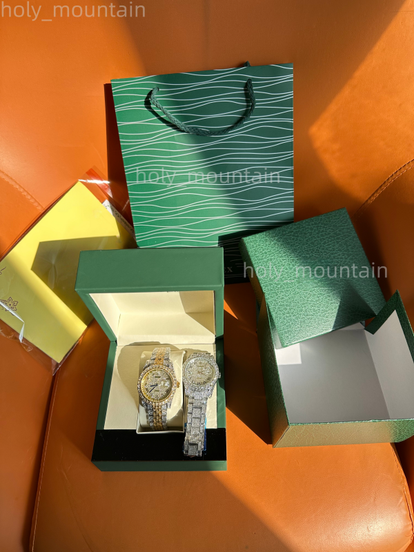 mossinates watch mens and womens fashion trend Premium Quality Antique Fully Iced Out moisanites VVS watch Clarity Diamond Watch Men with iced out watch moissanites