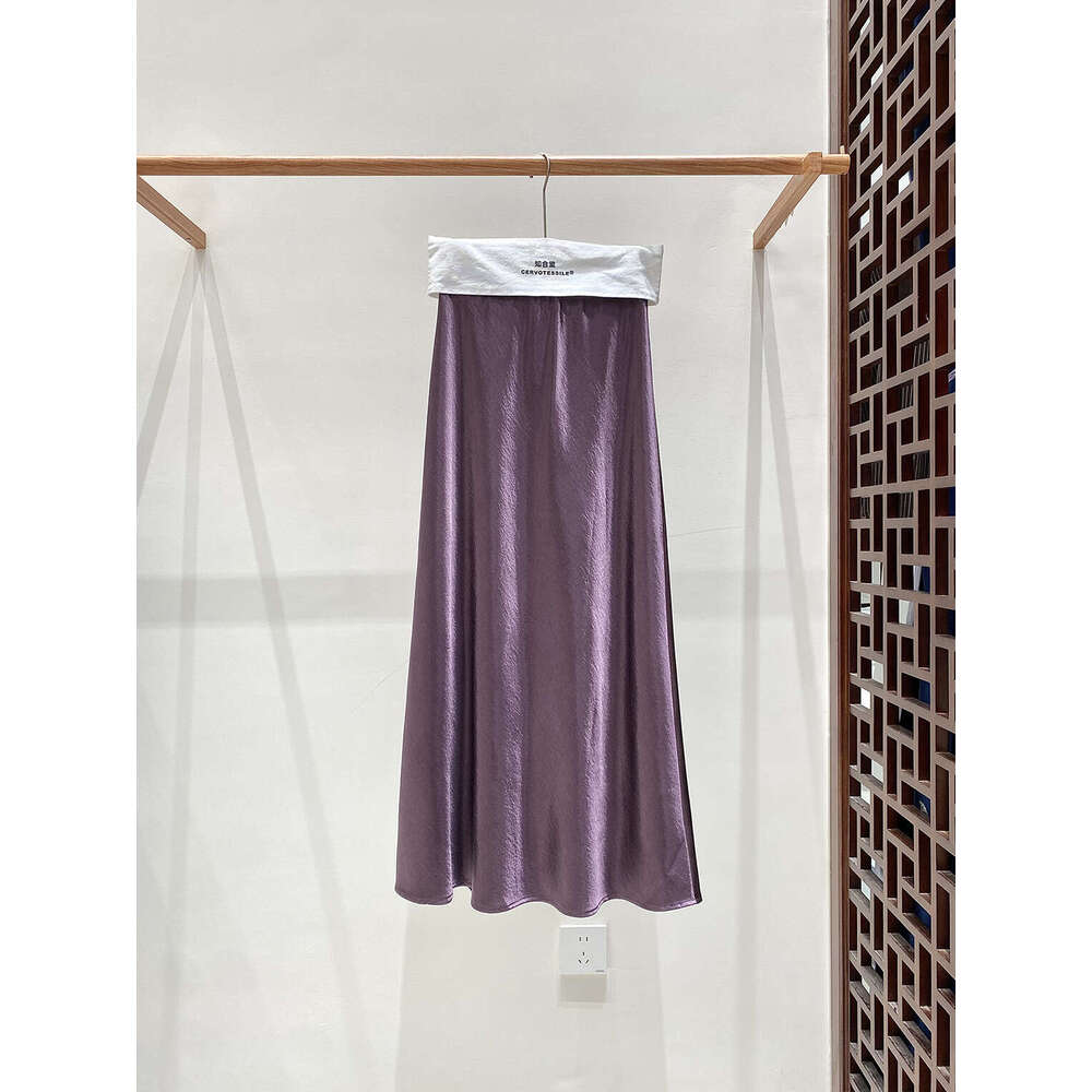 Zhihetang New Chinese Style Flowing Slanted Cut Satin Mermaid Half Skirt For Women 669 High Waist Slimming LEEGO LENS