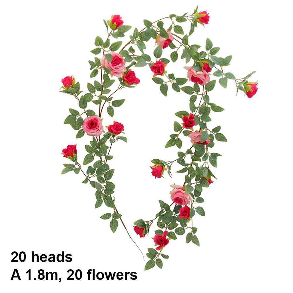 5.9 FT Artificial Rose Garland Fake Flower Vine for Wedding Home Party Garden Arrangement Decor Y260130