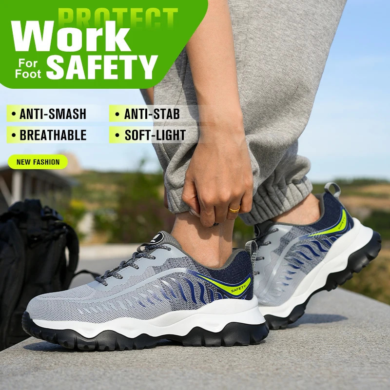 Super Soft Steel Toe Cap Safety Work Shoes for Men Anti Smashing Anti Puncture Light Breathable Sneaker Men Work Footwear 260123