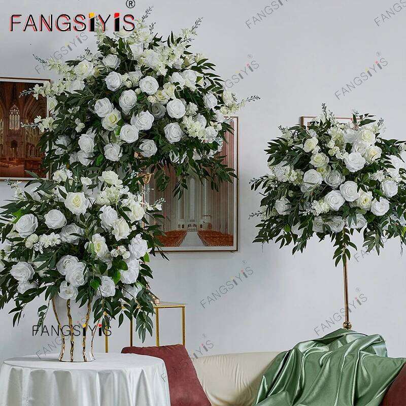 Romantic Large Artificial Flower Ball Event Table Centerpiece For Wedding Decor Road Lead Floral Arrangement Bouquet Party Props Y260130