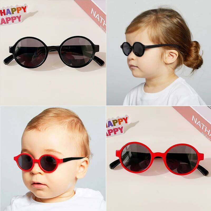 2023 New Children Cute Checker Panel Color Round UV400 Baby Girls Outdoor Protection Sunglasses Kid Sun Glasses H260130