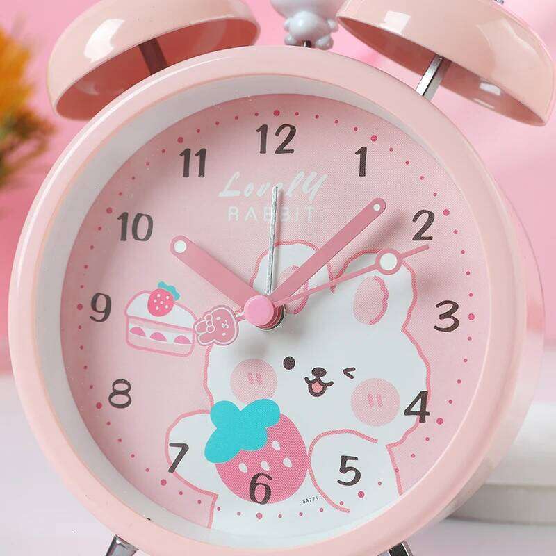 775 4inch Small Size Plastic Alarm Old-fashion Cute Cargoon Bedside Clock High Quality Simple Design Retro Analogue Clocks W260130