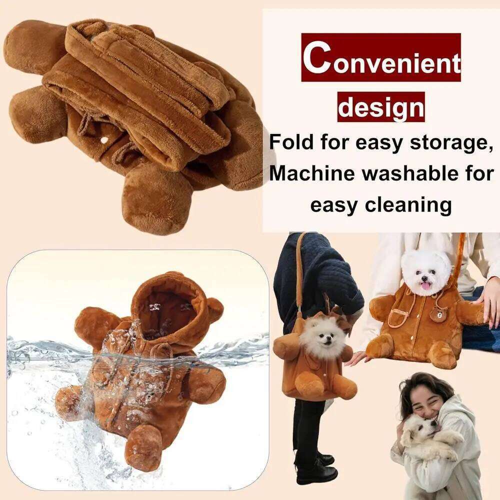 Cozy Plush Dog Purse Carrier with Secure Harness Clip Dogs Tote Bag for Small Puppy Up to 14.5 LBS Soft Sided Folding Washable B 26H0130