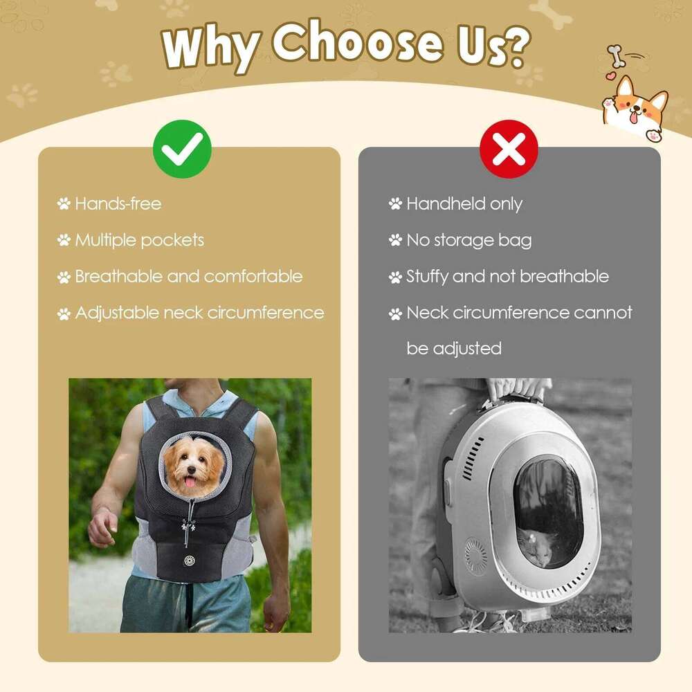 Double Shoulder Portable For Dogs Travel Breathable Outdoor Dog Carrier Bag Pet Carrying Supplies 26H0130