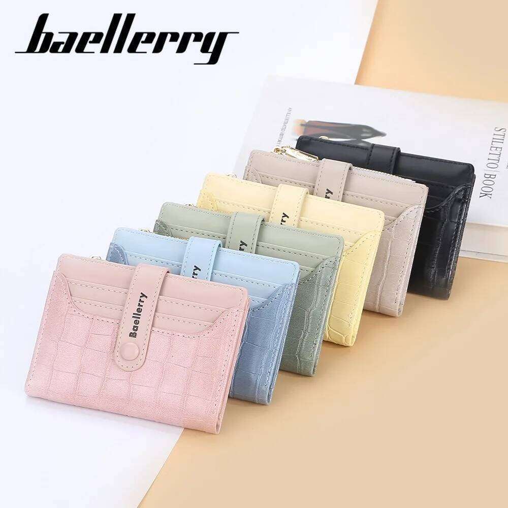 Compact Baellerry Women Wallet Short with RFID Shield 4 Card Slots, Zipper Closure - Christmas Stocking Stuffer Z260130