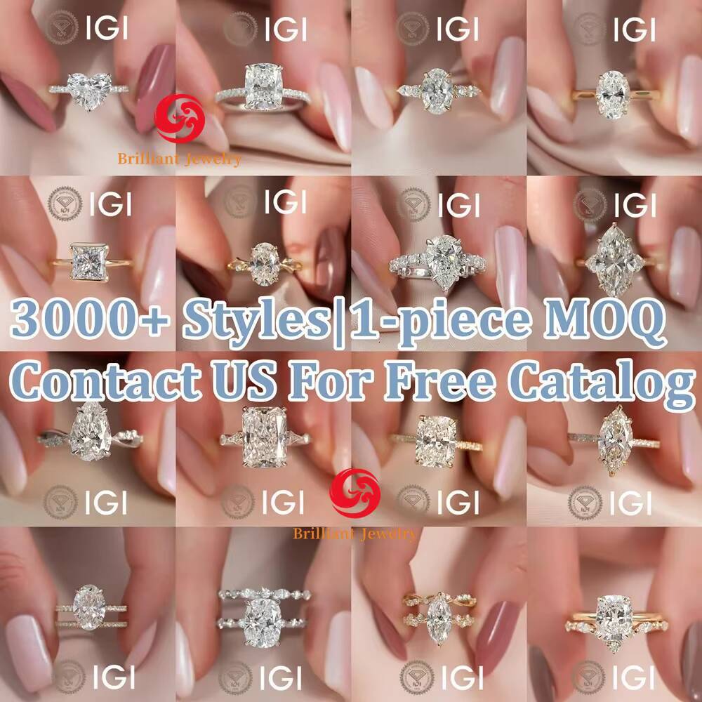 IGI Certified HPHT CVD D VVS1 Lab Grown Diamond 1CT 2CT 3CT 14K 18K Solid Gold Jewelry Lab Diamonds Engagement Ring Women