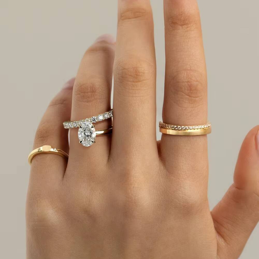 Luxury 3CT Lab Created Diamond Ring for Women 14k 18k Gold Jewelry Lab Diamond Engagement Rings IGI Certified