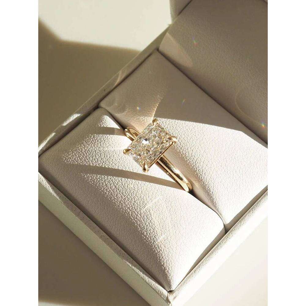 925 Sterling Silver Simplicity Zircon 8 * 12MM Rectangular Ring For Women Engagement Wedding Luxury High Quality Fine Jewelry XJ260130