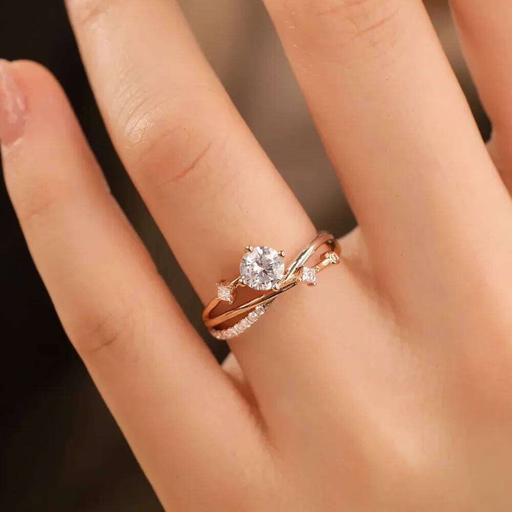 1Carat Real Moissanite Diamond Engagement rings With Certificate S925 Silver Shooting Star Wedding Ring for Women Fine Jewelry XJ260130