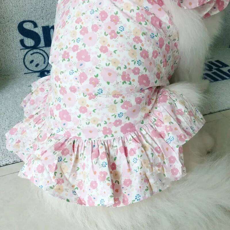 Large Floral Dress Spring Summer Dog Breathable Clothes for Medium Big Dogs Soft Pet Costume puppy pet clothes H260129