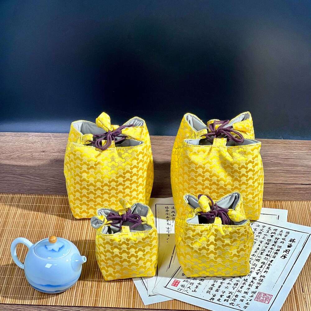 Travel Pot Woven Cloud Brocade Handmade Anti-Fall New Chinese Style Retro Storage Master Cup Tea Set Fabric Bag MASA