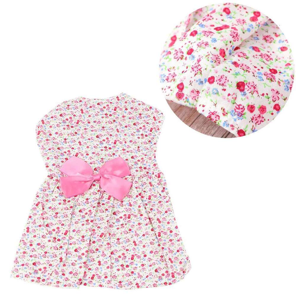 Princess Dress for Small Dogs Pink Medium Floral Tutu Style Clothes Cute Comfortable Walking Party Event Pet Dog Skirt H260130