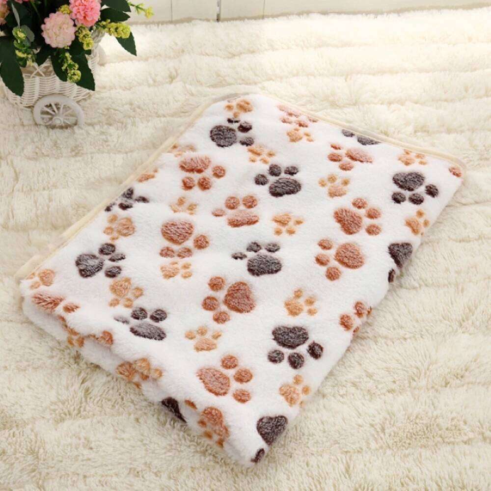 EFF Soft Fluffy High Quality multicolor Cute Dog Paw Print Pet Mat Warm and Comfortable Blanket for Cat Dogs 26W01130