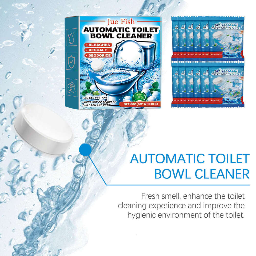 Jue-Fish Cleaner Deodorizer Descaler Automatic Toilet Odor Remover Effervescent Tablets S260130