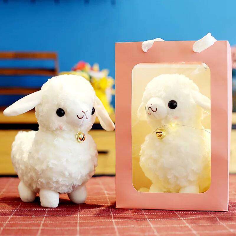 1pcs 23cm Standing Stuffed Toy Animals Dolls Fashion Cartoon Plush Animal Toys Bells Sheep Y260128