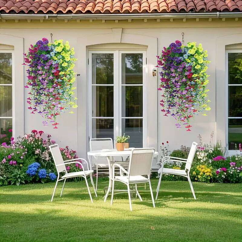 Flower New Artificial Hanging Flowers Plants Easter Decoration 2025 UV-resistant and Realistic Room Decor Wedding Y260130