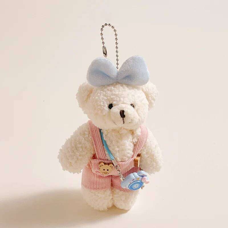 New Sweet Style Key Chain Cute Valentine's Day Gift For Girls Plush Doll Teddy Bear Bag Pendant Z260130