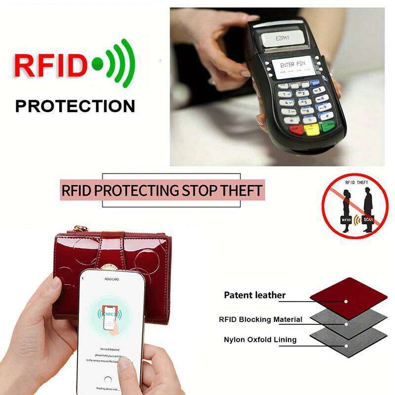 Luxury Wallet for Women Portable Short Bags RFID Blocking Card Holder Purses with Zip Leather Wallets and Handbags Z260130