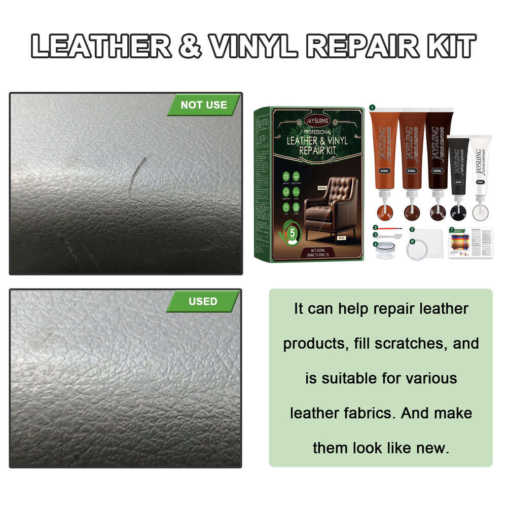 Jaysuing Repair Kit Furniture Sofa Leather Bag Renovation Anti-Crack Maintenance Care S260130