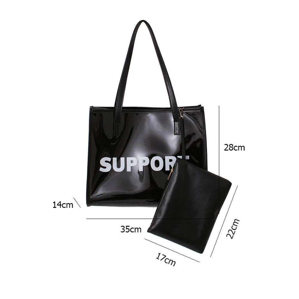 Woman Clear PVC Tote Summer Large Capacity Top-Handle Jelly Underarm Handbag Zipper Pouch Composite Bags Z260130