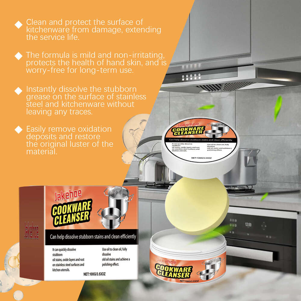 JAKEHOE Cookware Kitchen Stainless Steel Pot Cleaner Rust Removal Decontamination Fragrant Cleaning Paste S260130