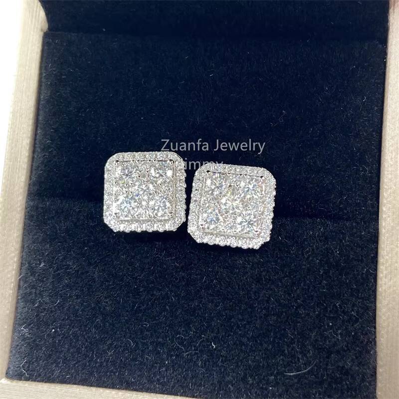 Round Brilliant Cut Def Color Vvs1 Genuine Moissanite Earrings 925 Sterling Silver Classic Gemstones Suitable for Women