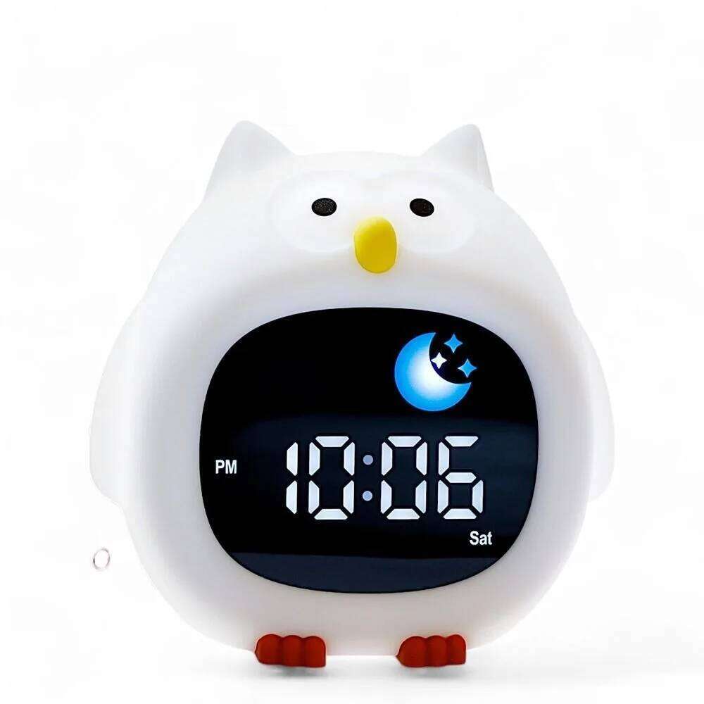 Animal-Shape Alarm Adjustable Cute Sleep Training Clock Small Ornaments Home Decor Touch Night Light Bedroom W260130