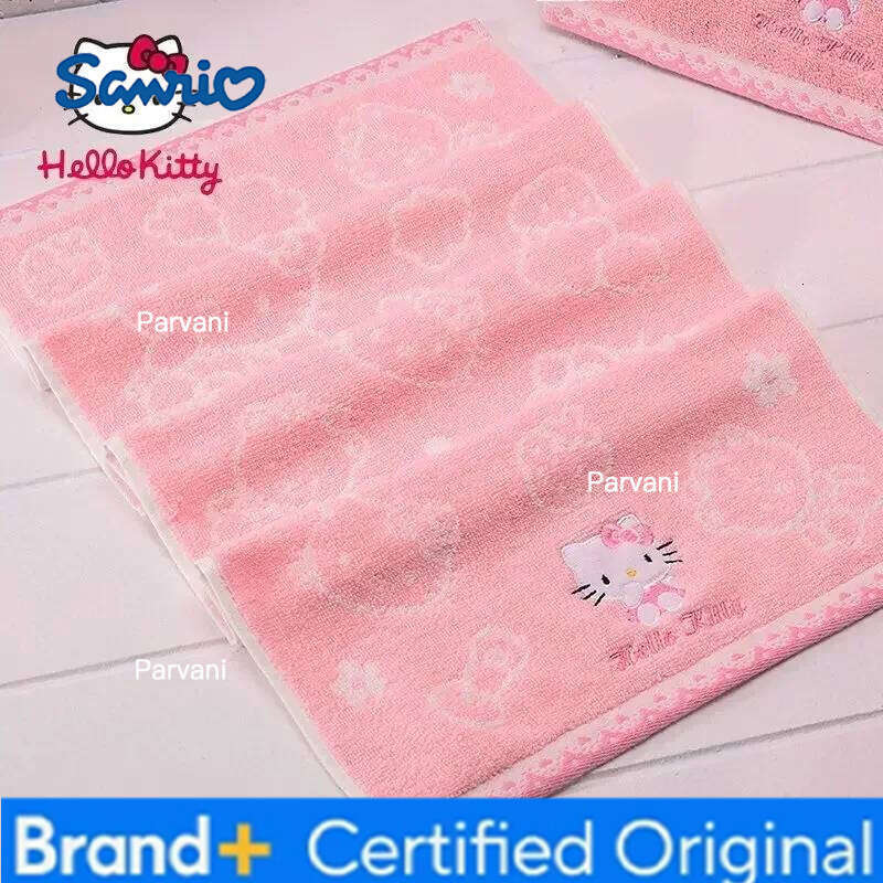 Sanrio New Hello Kitty anime cartoon children's creative kawaii cute pure cotton absorbent lint-free face towel H2601301