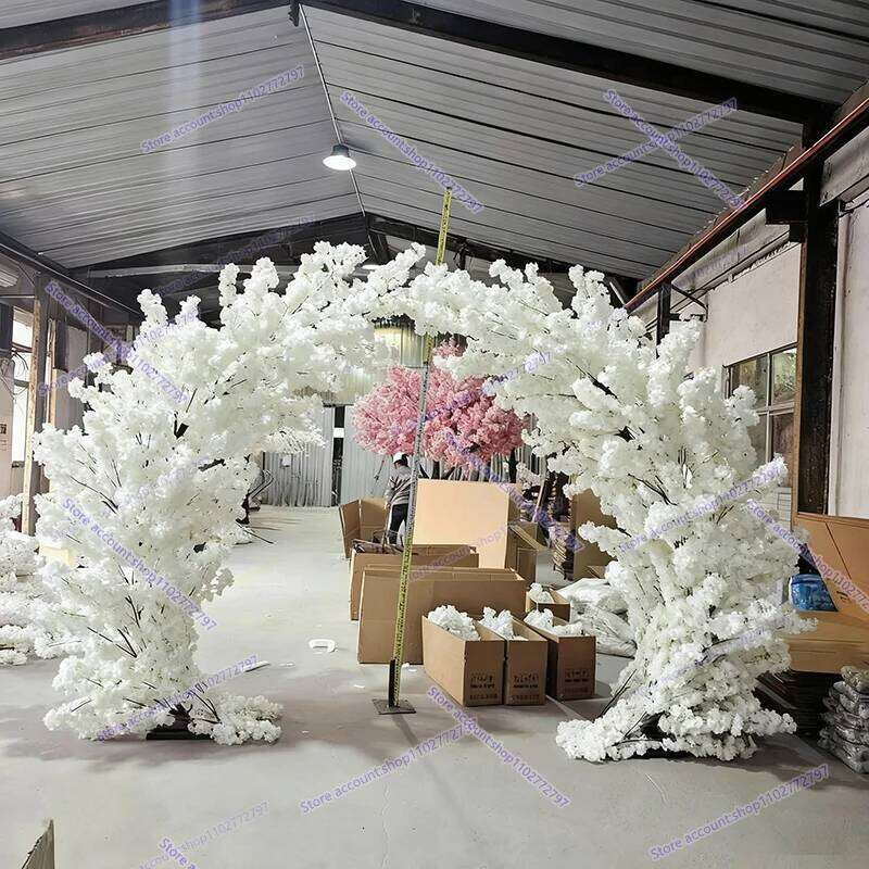Large Artificial 10ft / 8.2f/ 6.5ft Flower Set pink Blossom Arch Cherry Tree for Weddings Decor Y260130