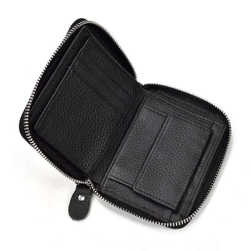 Fashion Genuine Leather Men Women Small Wallet Zipper Dollar Purse Real Cowhide Money Bag Coin Wallets wholesale Z260130