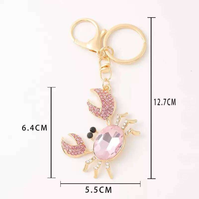 New Sweet Marine Life Pendant Keychain Unisex Small Crystal Beads Mobile Phone Car Key Ornaments Girls Birthday Gift Handicrafts Z260130
