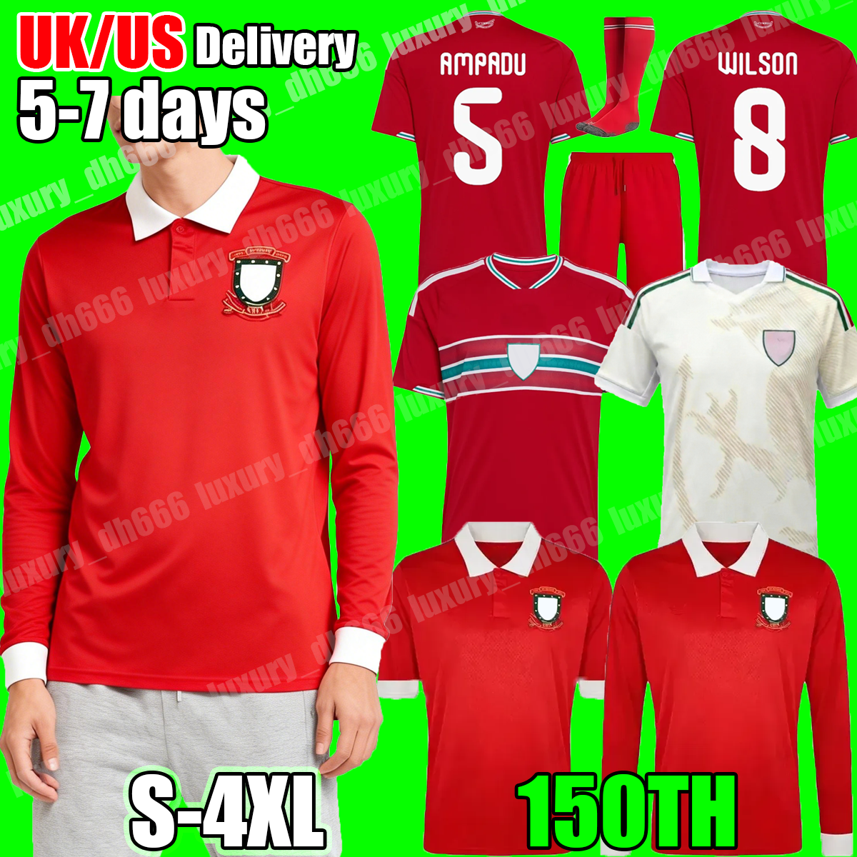 4XL 2026 World Cup wales 150 shirt 26 27 football jersey shirt Top Special 150 Year Anniversary BROOKS WILSON JOHNSON D.JAMES AMPADU WILLIAMS J.JAMES away men kids kit