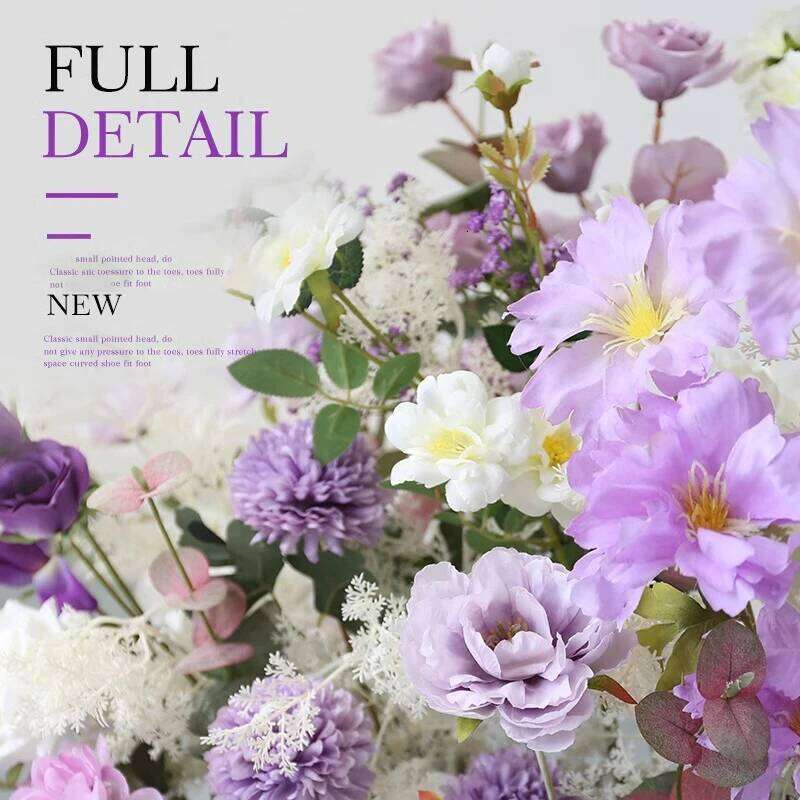 Luxurious Rose hydrangea Flower Row Wedding Artificial Table Floral Commercial Plaza Partition Hotel Scene Layout Floor Flowers W260130
