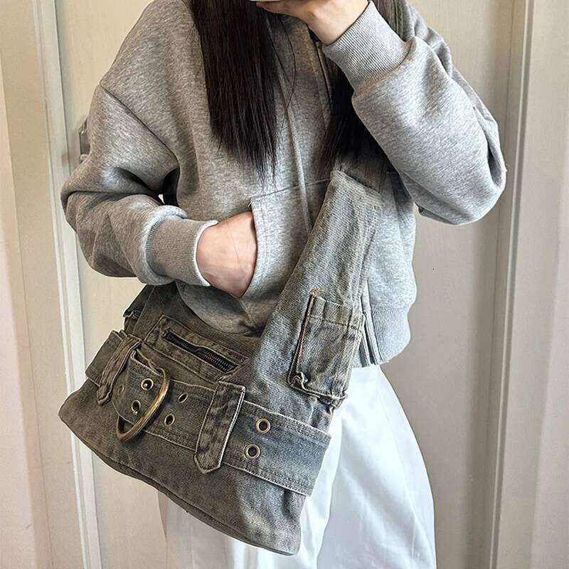Denim Backpacks Shoulder Bag High Capacity Retro Fashion Canvas Crossbody Woman Bags Tote High Quality Sweet Cool Girl Versatile