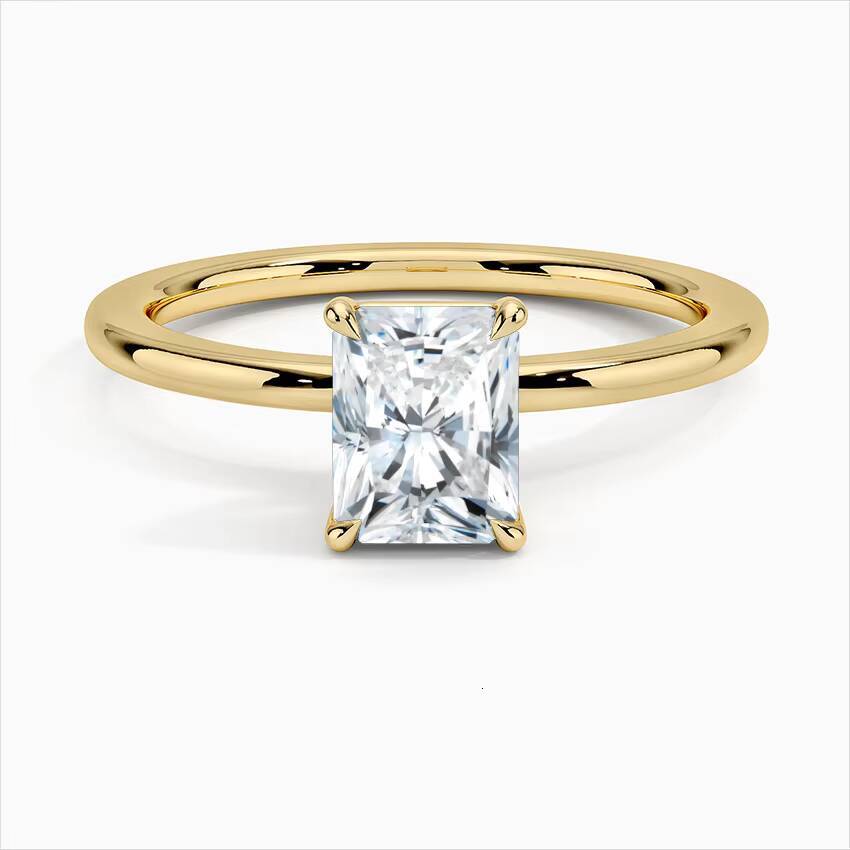 Starsgem 10k Gold 1ct Radiant Cut Lab-grown Diamond Solitaire Ring Radiant Cut Lab-grown Diamond Engagement Ring