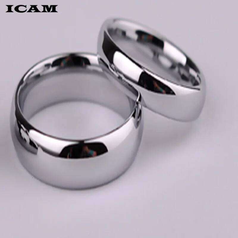 ICAM Fashion jewelry Simple Glossy Mirror Titanium Steel Couple Ring for women men XJ260130