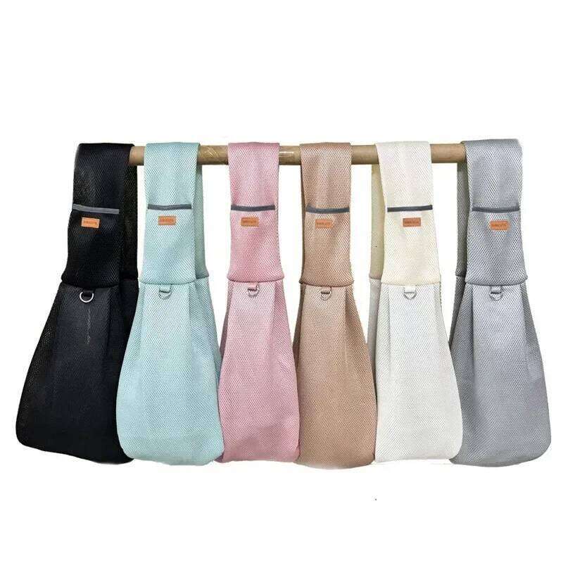 Pet Crossbody Shoulder Mesh Polyester Breathable Dog Outdoor Travel Portable Cat Puppy Sling Bag Tote Carrying Supplies 26H0130
