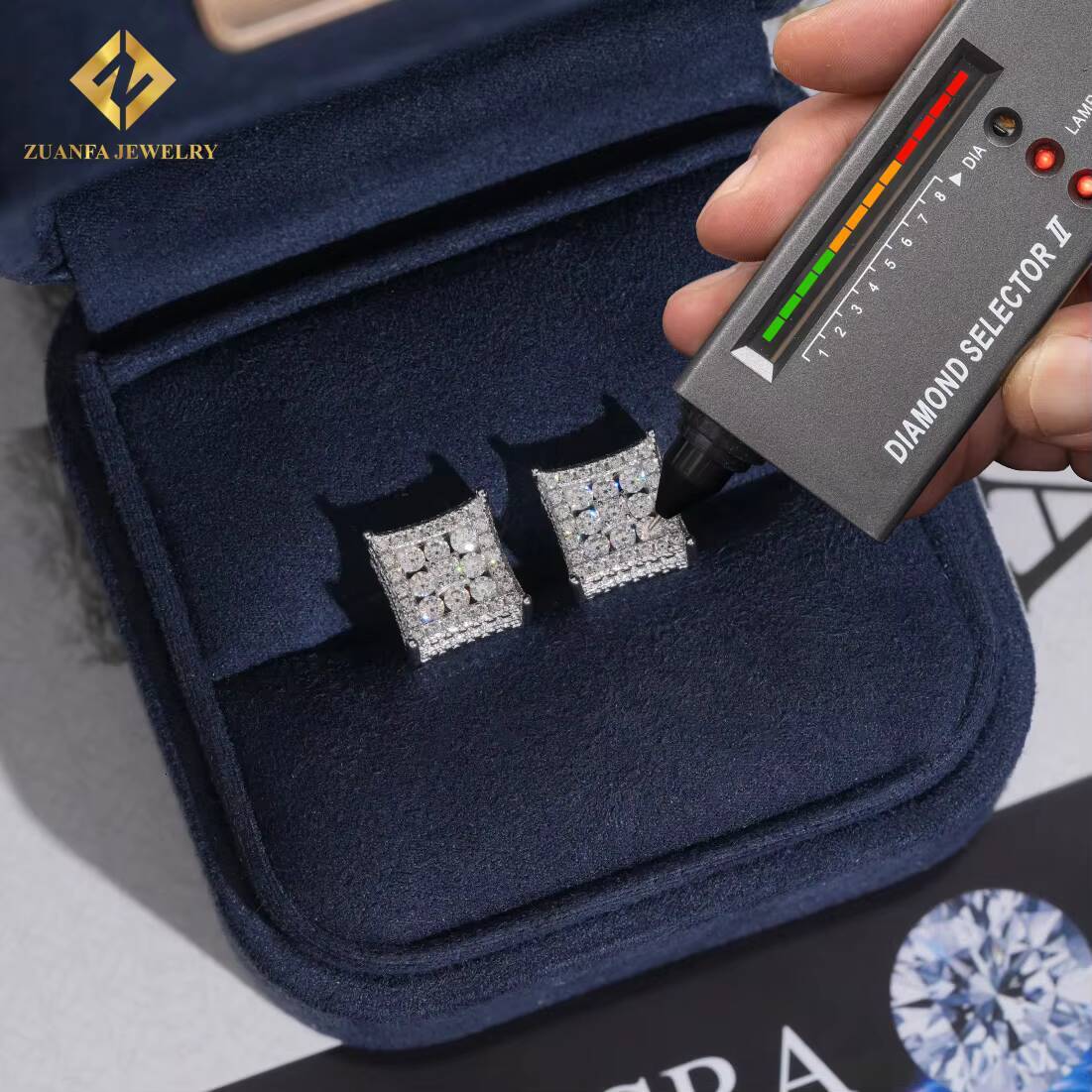 Factory Direct Fashion Stud Earring 925 Sterling Silver Jewelry VVS Moissanite Iced Out Screw Back Earrings