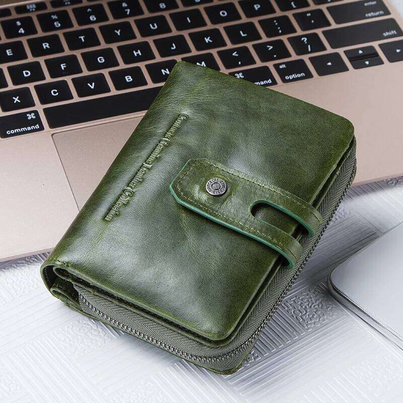 Contact's Wallet Zipper Genuine Leather Short Wallets Quality Coin Women Hasp Button Purse With Credit Cards Holder Z260130