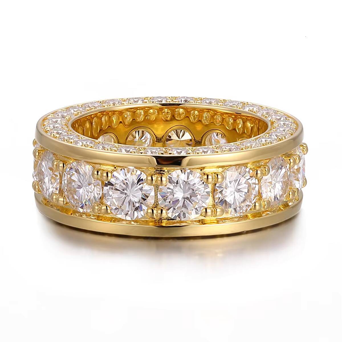 18K 14K 10K Solid Gold Original Design D VVS Moissanite Ring Chunky Fine Jewelry Rings for Couples Men Party Christmas Gift