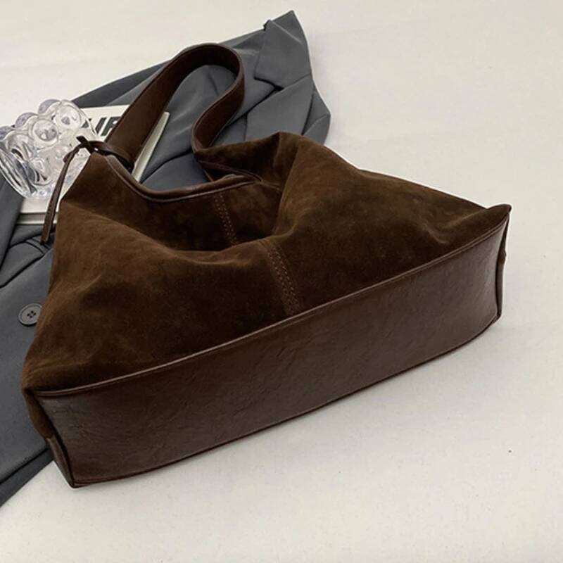 Women Suede Shoulder Bag with Zipper Hobo Bags Large Capacity Handbag Slouchy 2025 Trendy Commuter Travel Purses and Handbags Z260130
