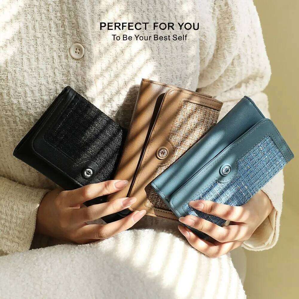 New PU Leather Short Wallet Solid Color Hasp Design Coin Purse Credit Card Holder Women Girls Z260130